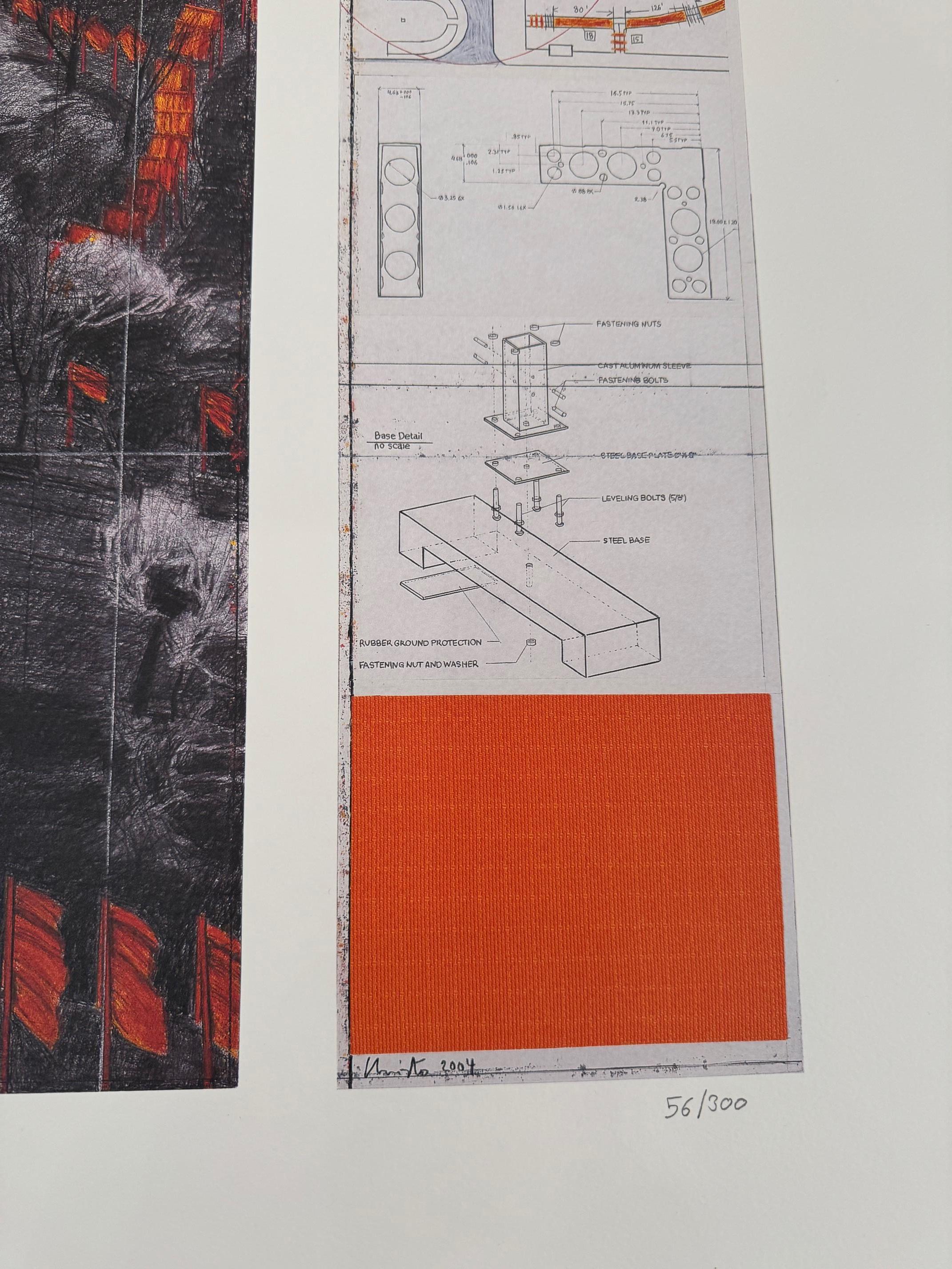 The Gates - litografia originale d'arte moderna di Christo New York Central Park 4