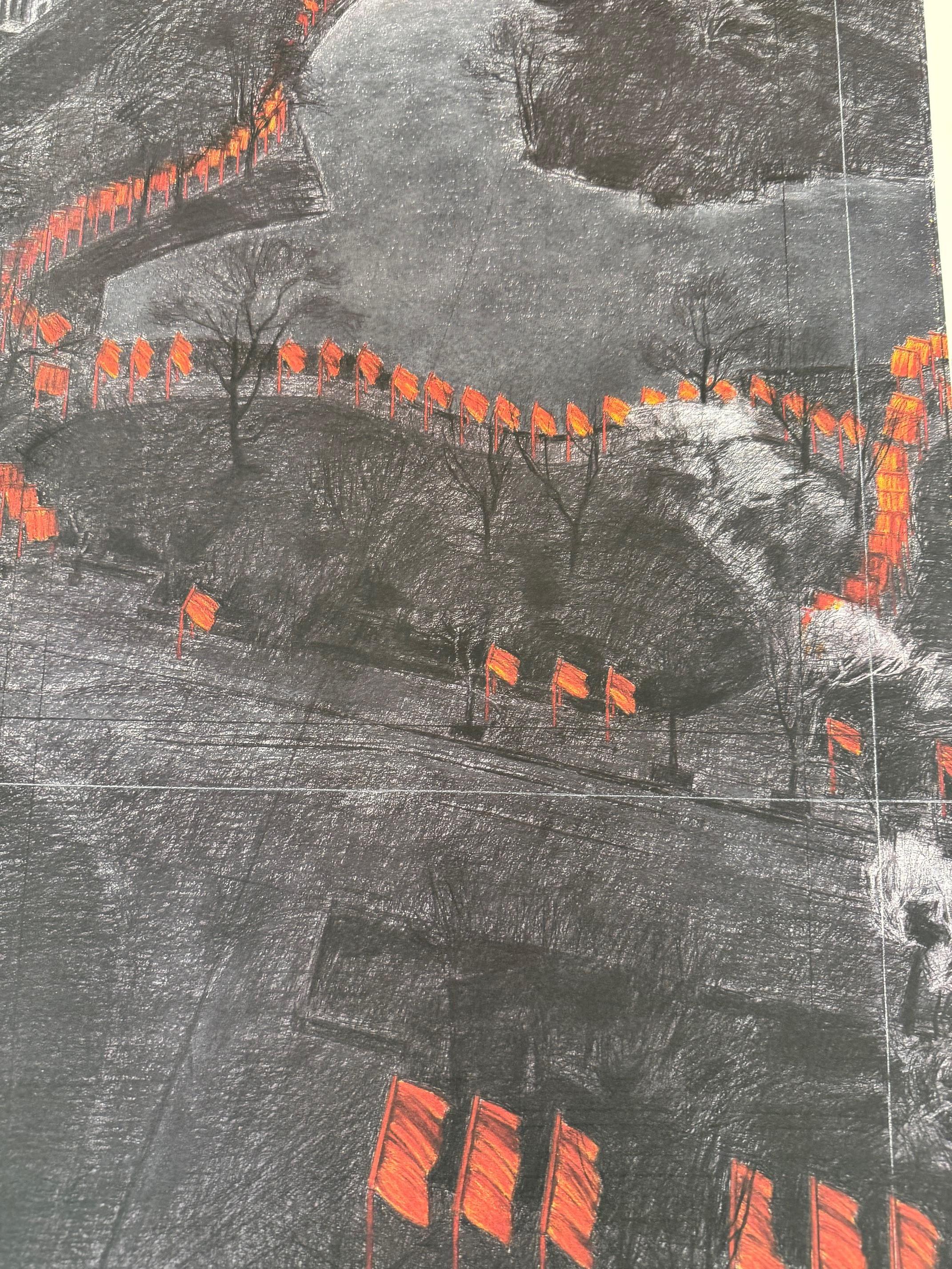 The Gates - litografia originale d'arte moderna di Christo New York Central Park 5