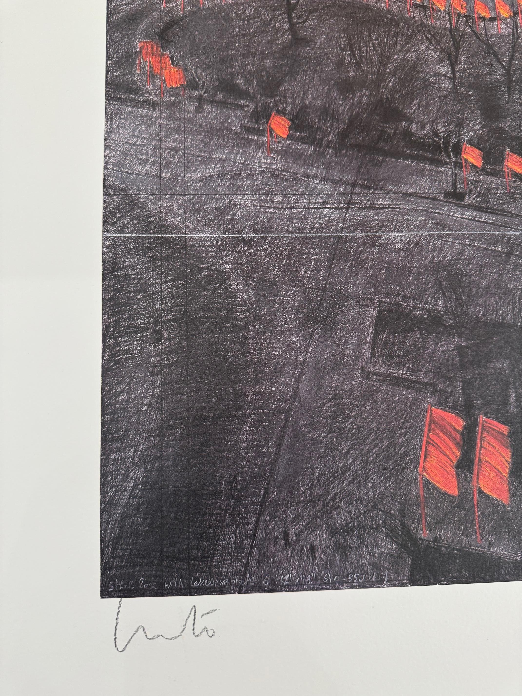 The Gates - original Christo modern art lithograph New York Central Park For Sale 3