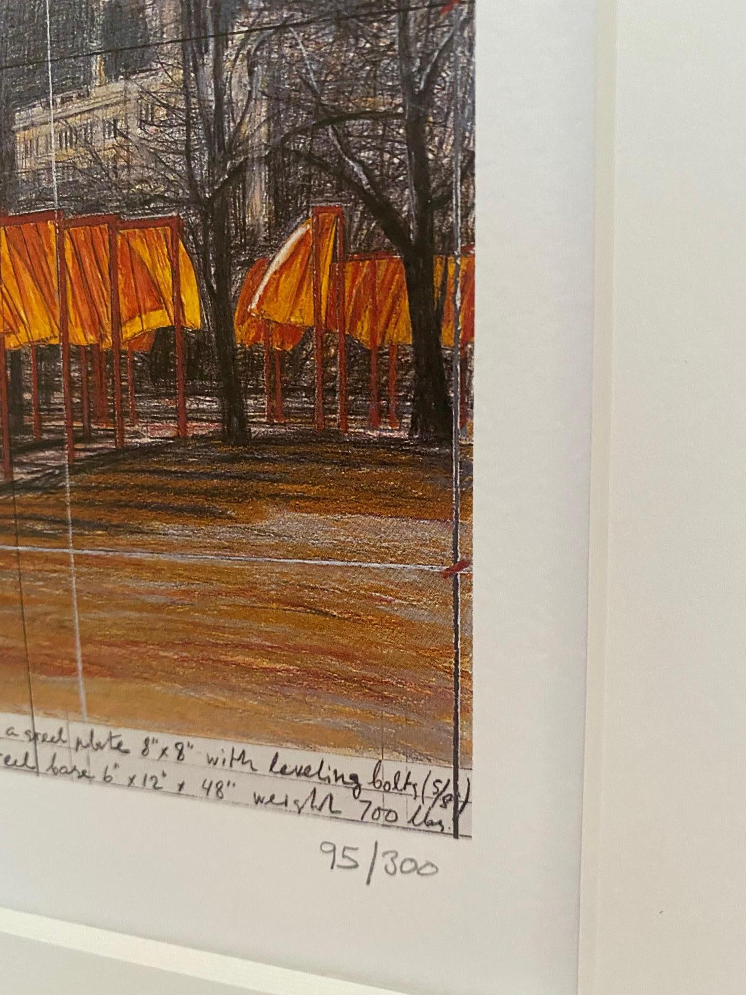 The Gates - litografía original de Christo de arte moderno de Nueva York Central Park firmada 3