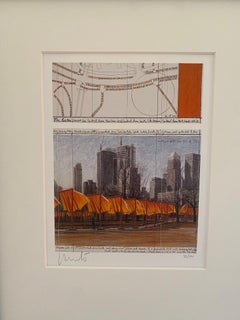 The Gates - litografía original de Christo de arte moderno de Nueva York Central Park firmada
