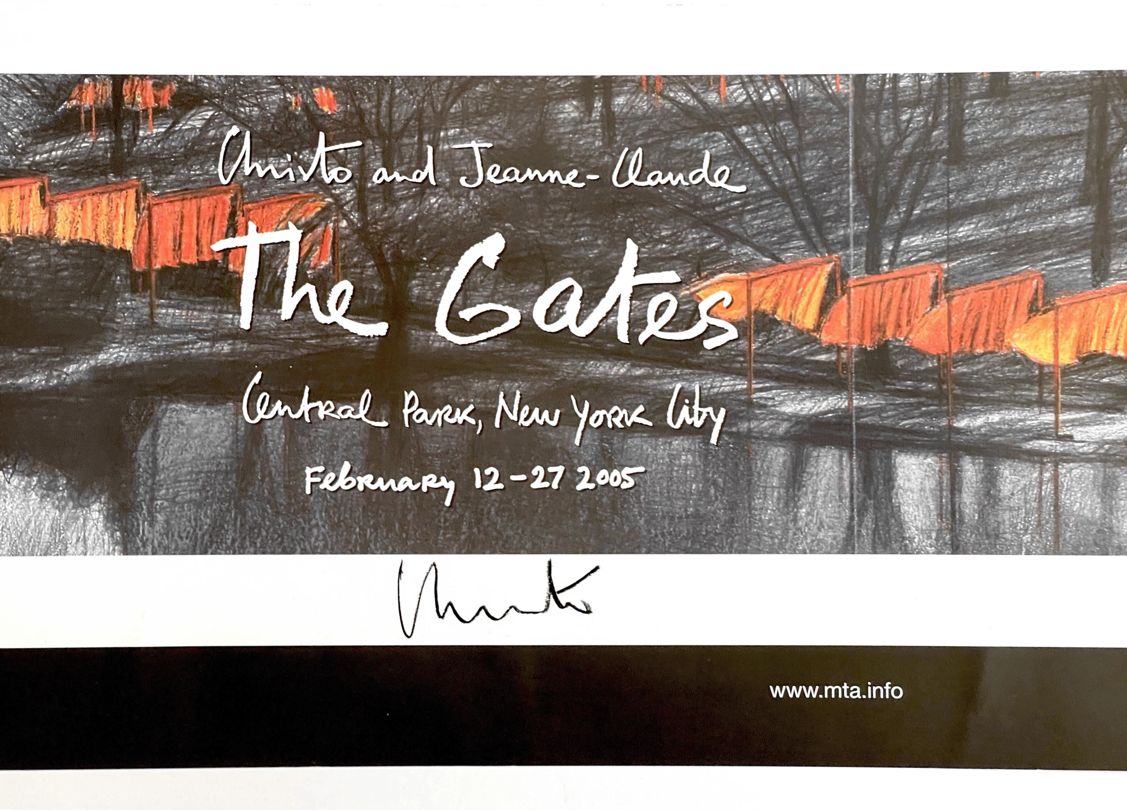 The Gates, Original NYC subway banner (Uniquely signed by Christo) - Collectible 7