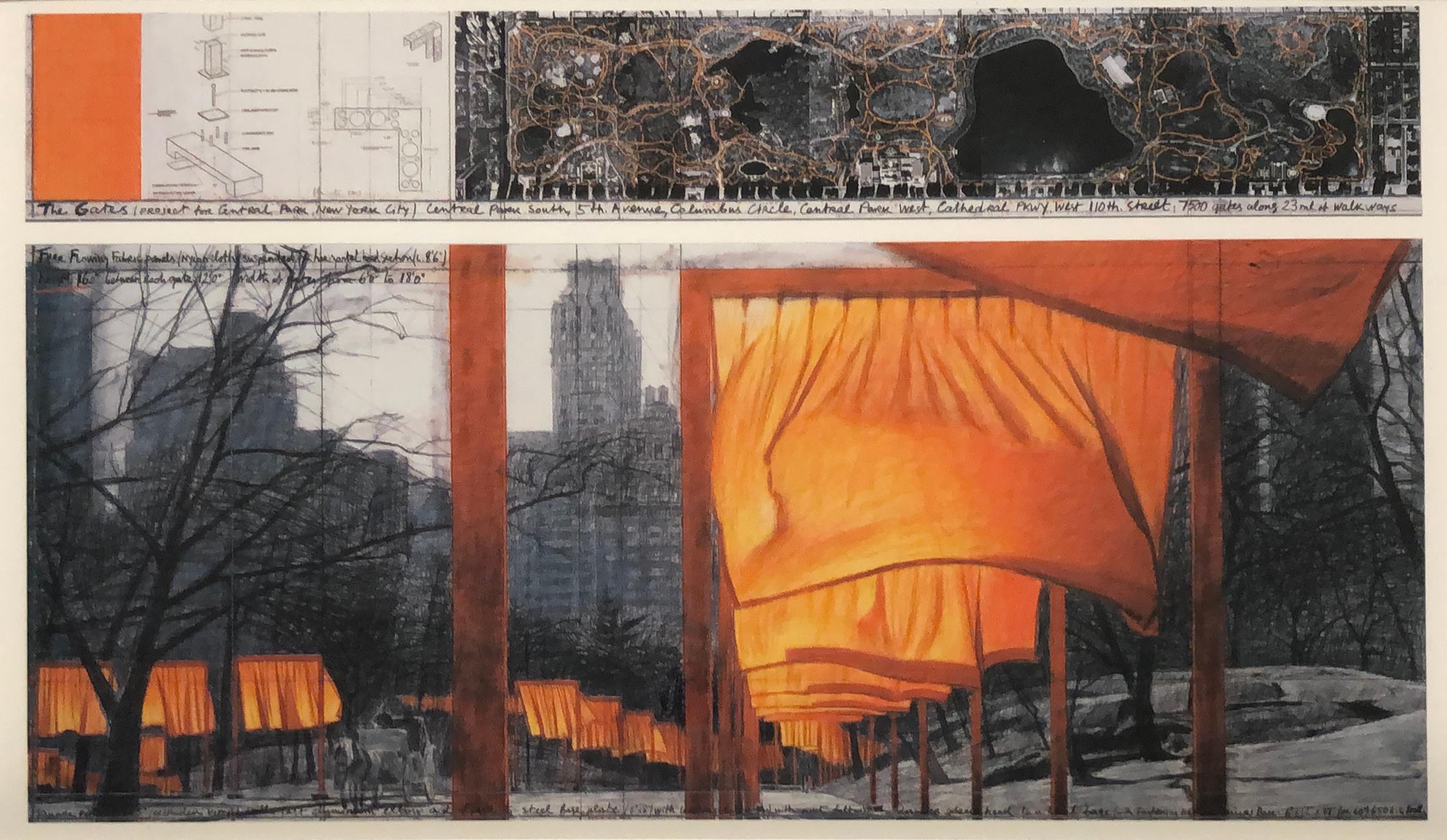 The Gates, Progetto per Central Park, New York City - Landscape Print Beige di Christo