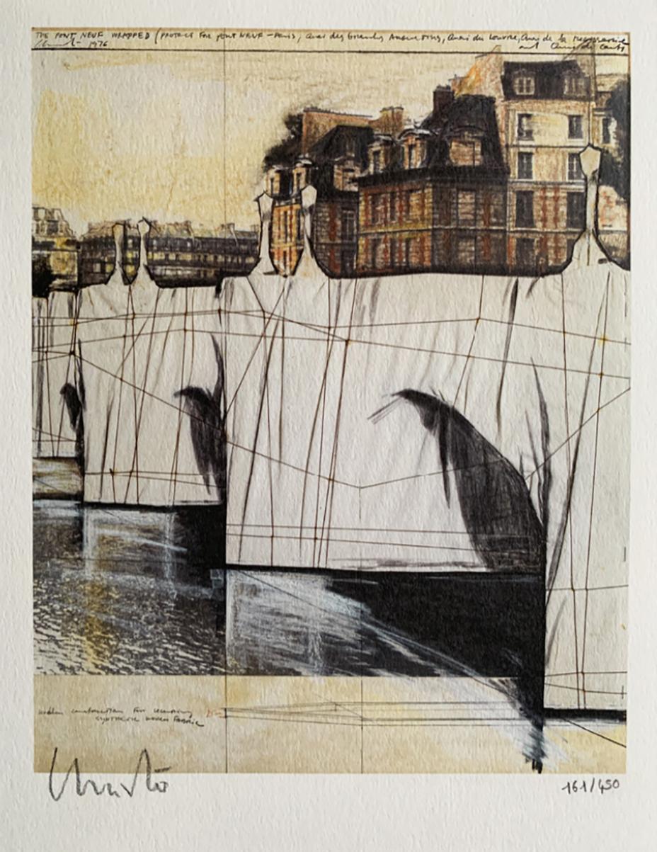 The Pont-Neuf Wrapped (Project for Paris), 1976 - Contemporary Print by Christo