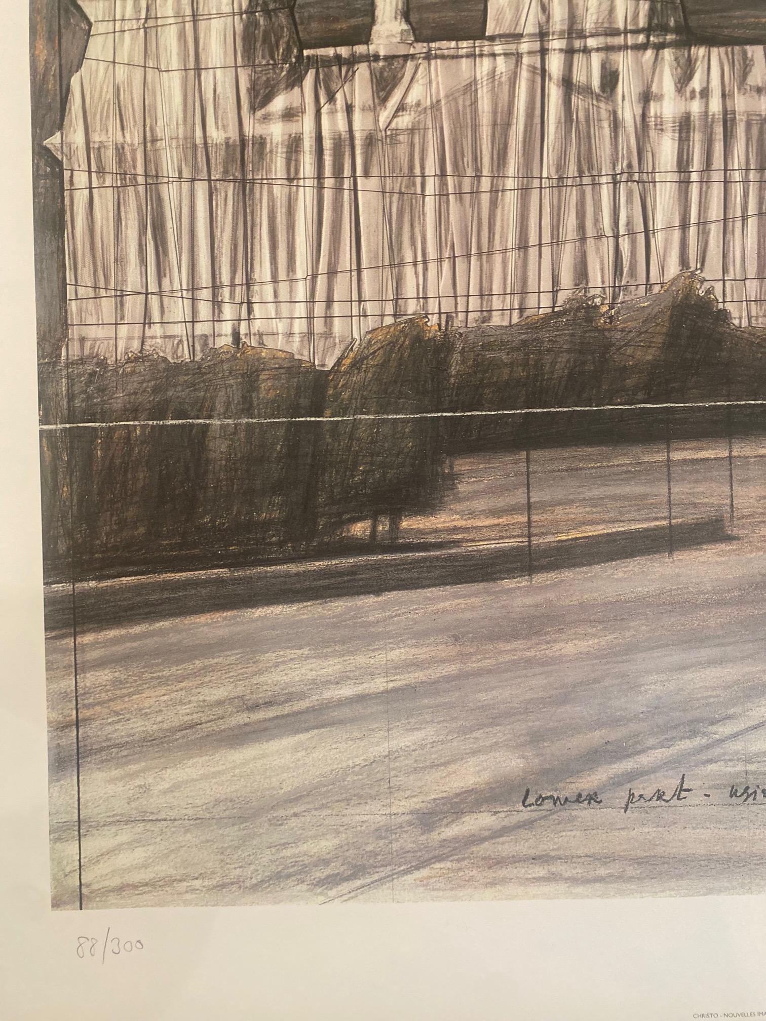 Wrapped Reichstag - original Christo modern art lithograph Berlin Reichstag For Sale 3