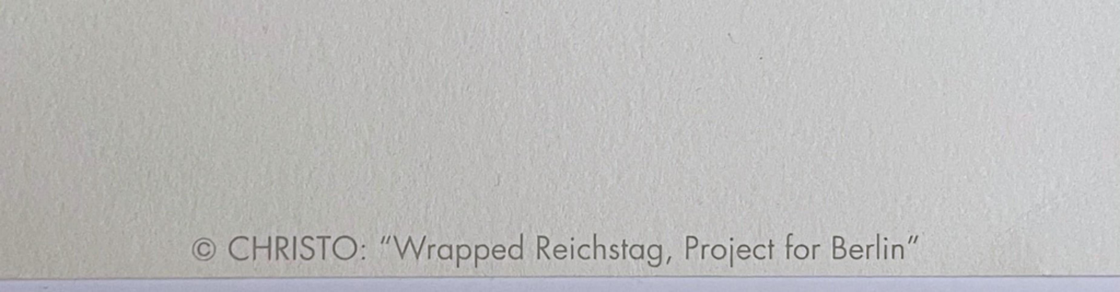 Eingewickelter Reichstag, Berlin, Collage mit erhabenem Thermosilberpapier, handsigniert im Angebot 1