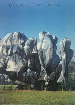 Poster Wrapped Trees, Svizzera (firmato a mano da Christo e Jeanne-Claude)