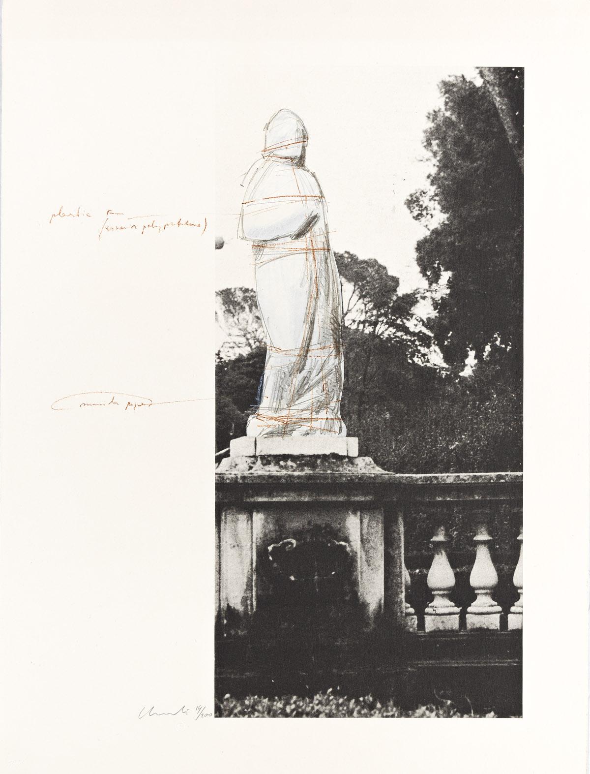 Christo Print - Wrapped Venus, Project for Villa Borghese, Rome