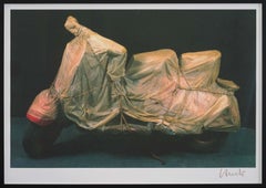 Wrapped Vespa - original Christo modern art lithograph vintage italian vespa