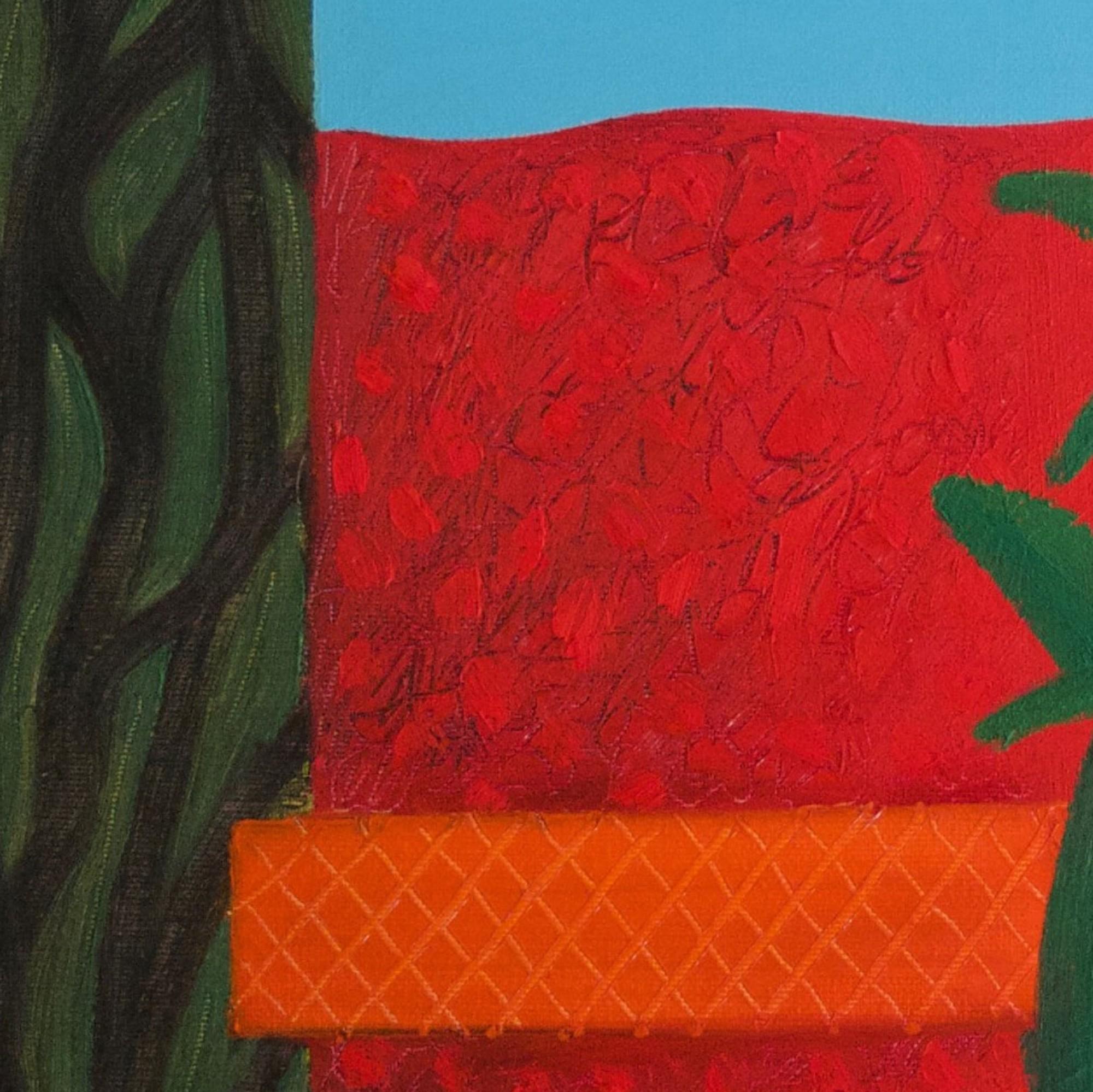 Calle Calabaza, abstrakte Kunst, Pflanzenkunst, erschwingliche Kunst, Originalkunst (Schwarz), Abstract Painting, von Christo Sharpe