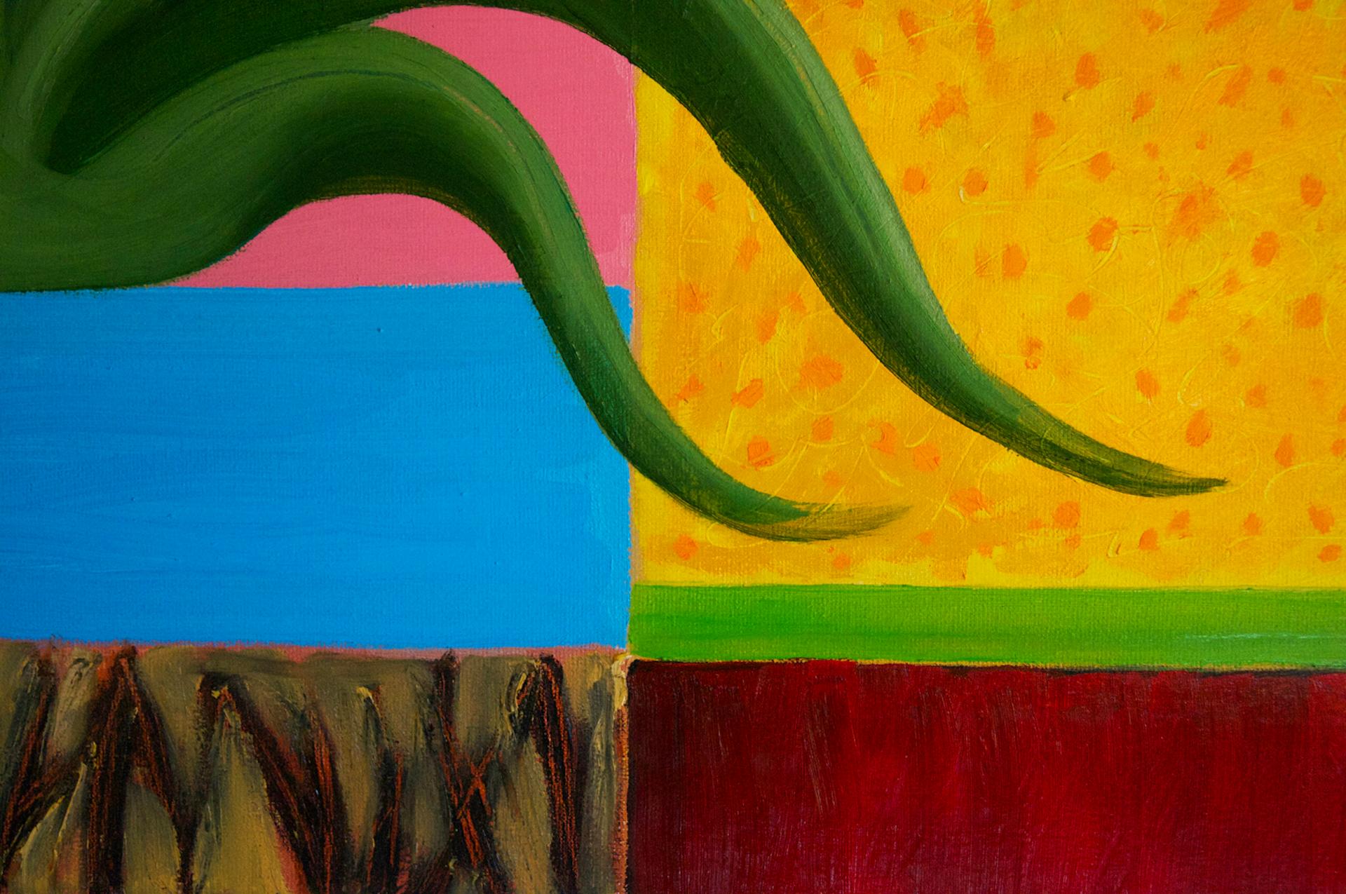 Christo Sharpe
Hot garden
Original oil painting on canvas
Size: H 46cm x W 61cm x D 2cms
Sold Unframed
(Please note that in situ images are purely an indication of how a piece may look).

Hot garden is an original painting by Christo Sharpe. Christo