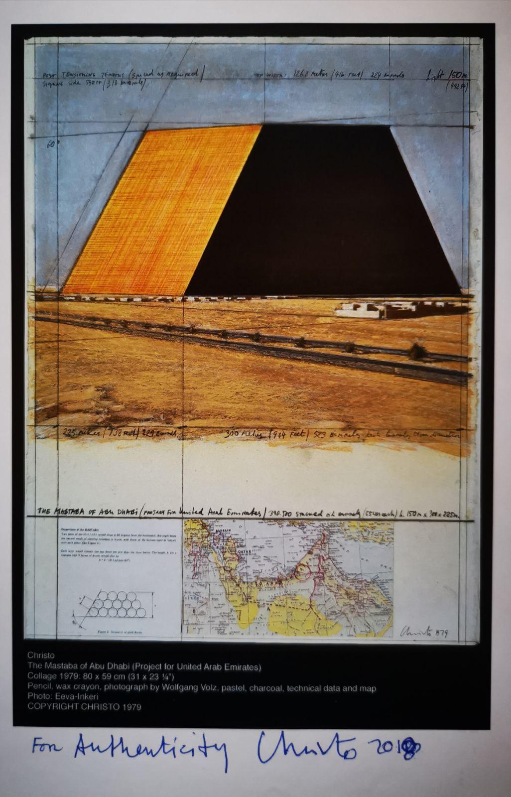 The Mastaba by Christo Javacheff Project for United Arab Emirates Collage 1979 For Sale 3