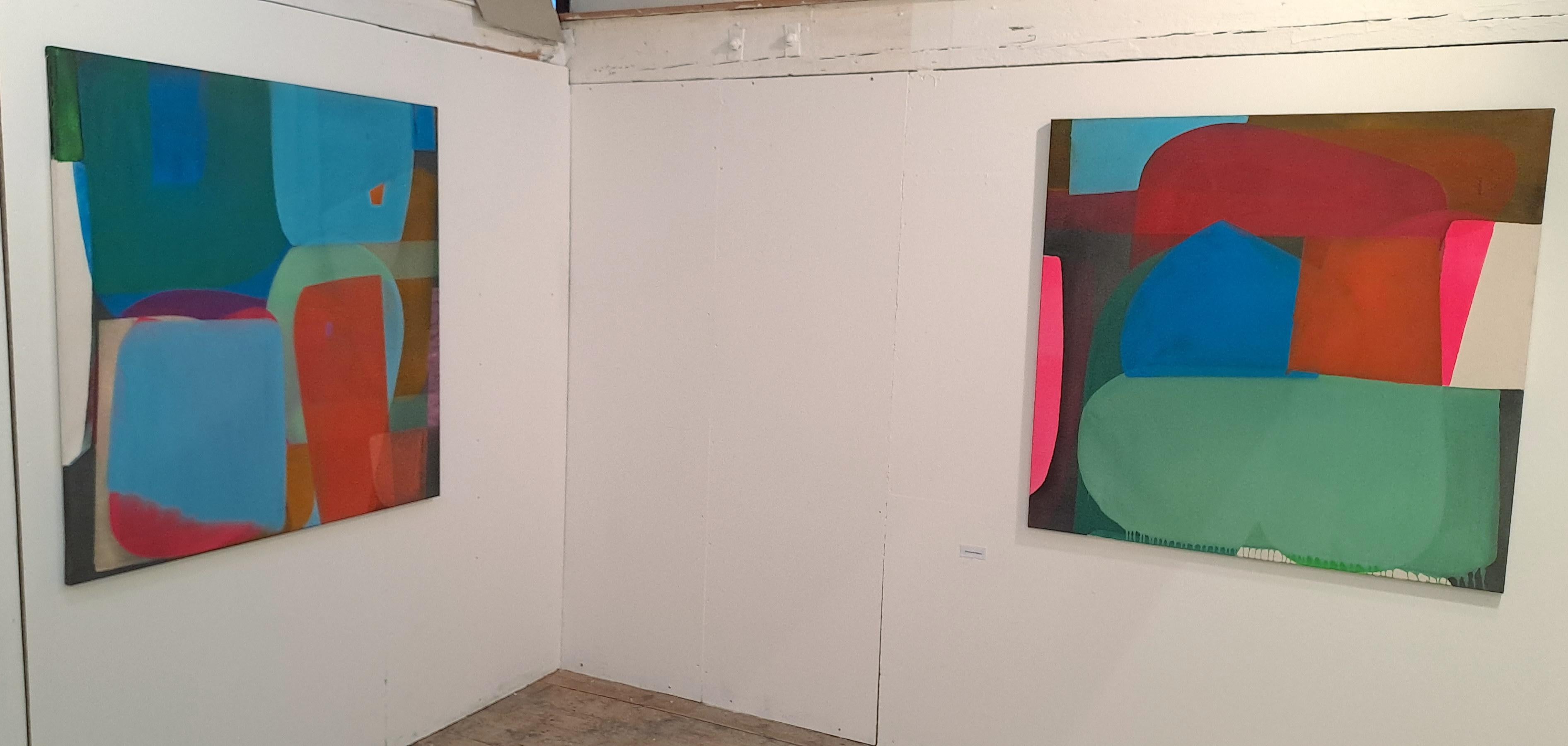 Casa blu - di Christof Kindlinger Pittura astratta contemporanea in campo cromatico in vendita 1