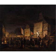 The Kermis In Amsterdam, Mid-19th-Century Dutch Oil Painting