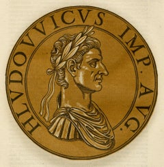 Louis Ier de France en tant qu'empereur romain, de profil à droite