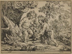 The Infant Christ and St. John Playing with the Lamb, after Peter Paul Rubens 