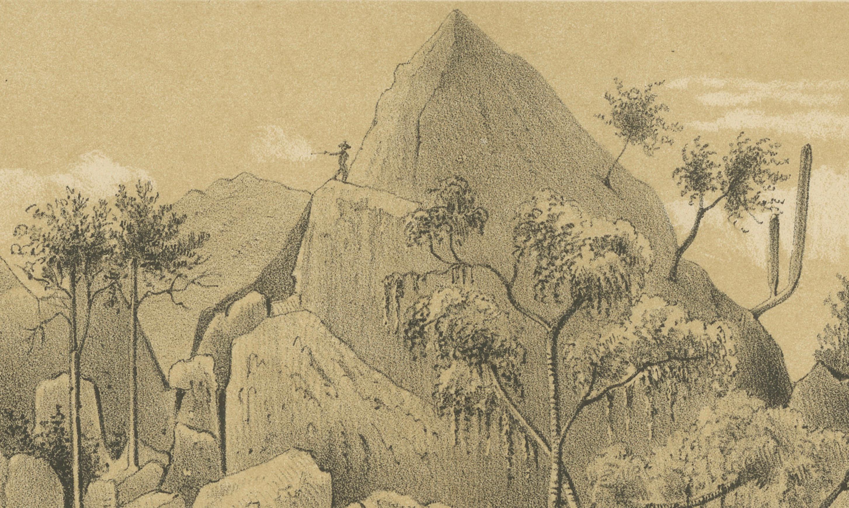Christoffelberg Curaçao Summit Ascent - Antique Landscape Illustration, 1888