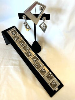 Christoffersen Modern Jewelry Sterling Bracelet Pin Earring International Silver