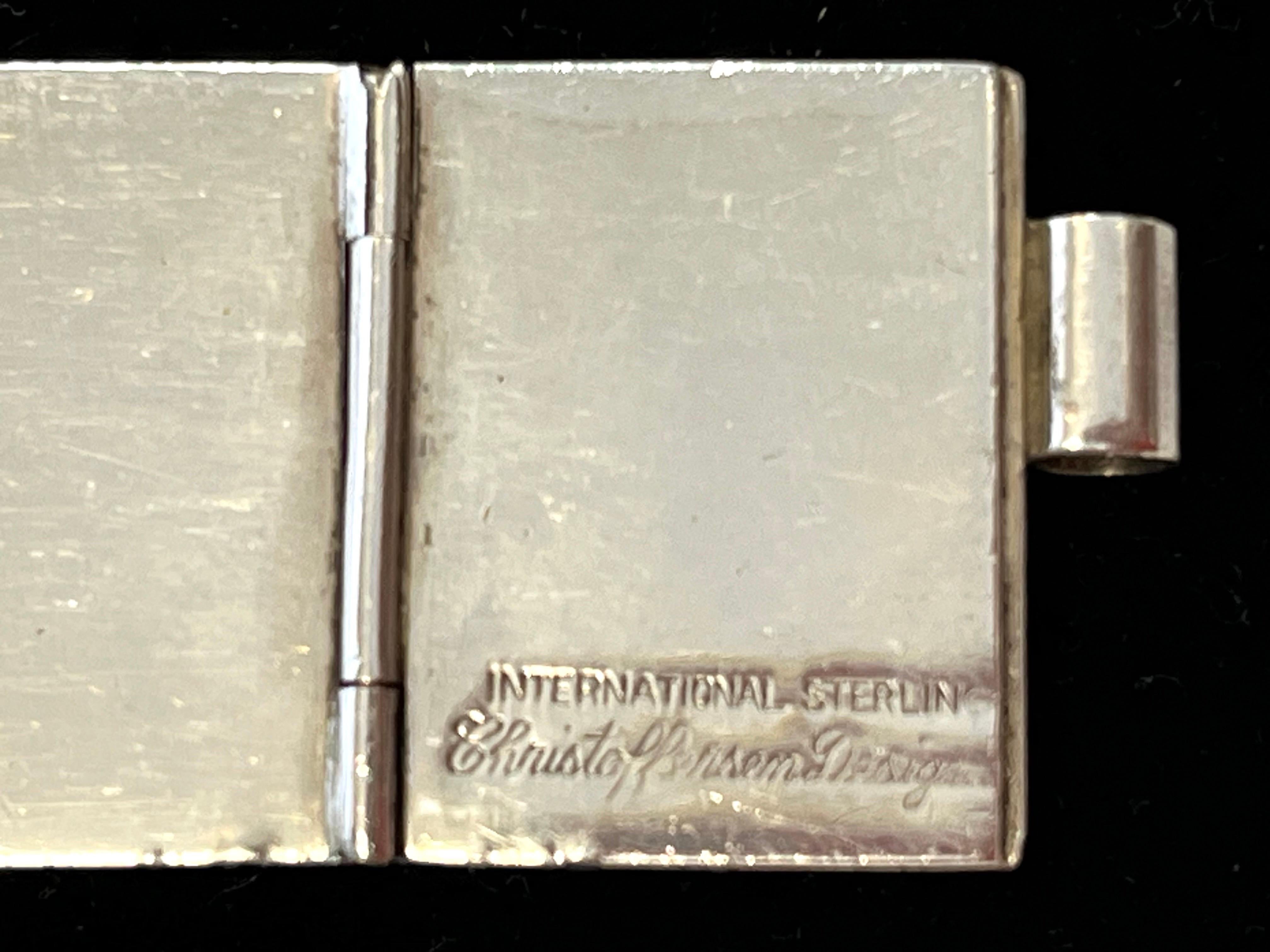 Christoffersen Modernes Schmuckstück Sterlingsilber-Armband mit Anstecknadel, International Silber im Angebot 1