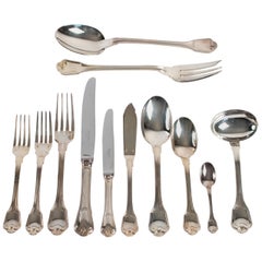 Christofle 130 Silver Plated Set Flatware "shell regency" for 12