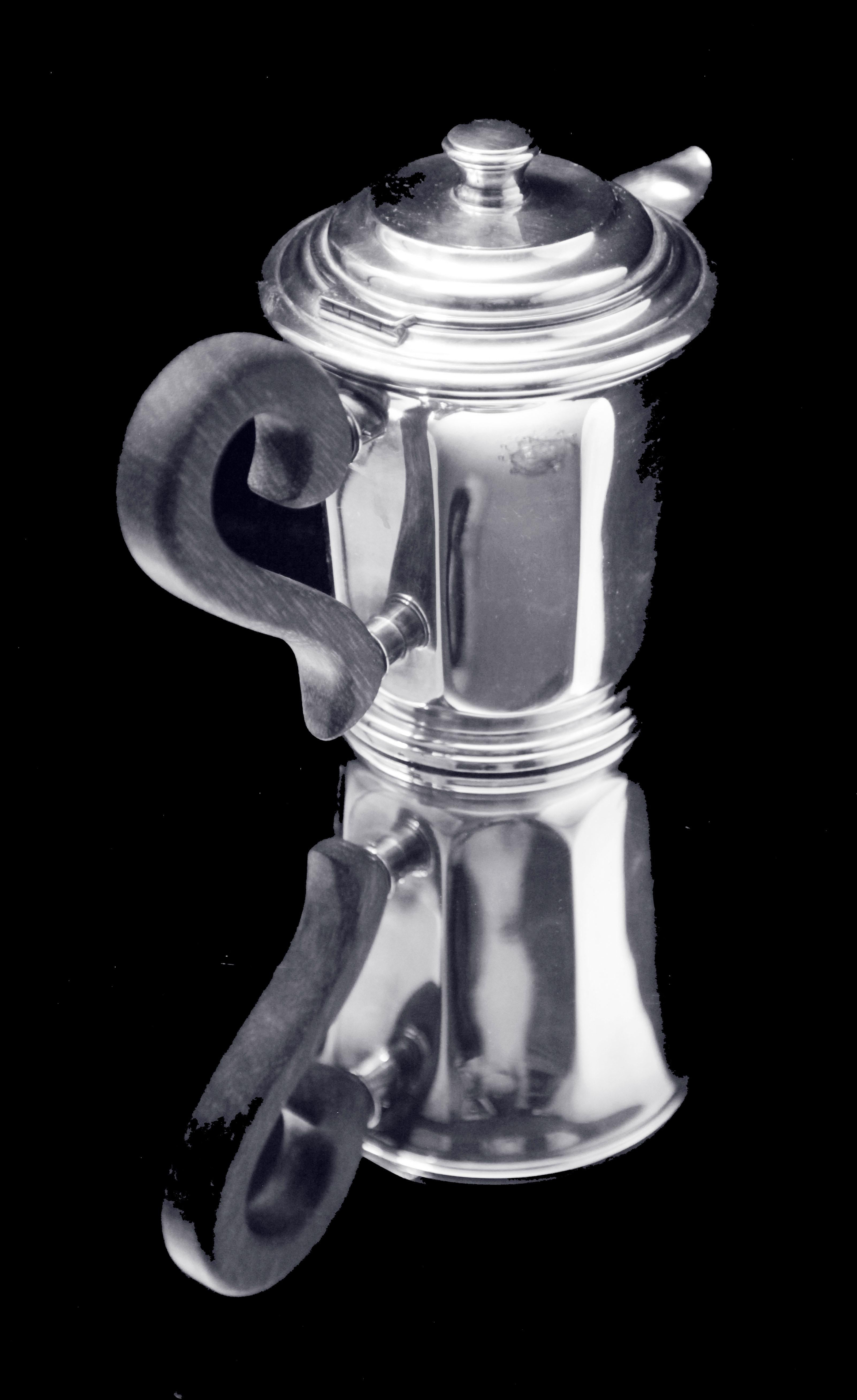 Christofle - 5 piezas ¡Juego de té original francés Art Déco de plata de ley, años 20 ! Chapado en plata en venta