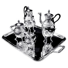 Christofle, 5pc. Silver Plate Empire Style Tea Set with Tray - Museum Quality !
