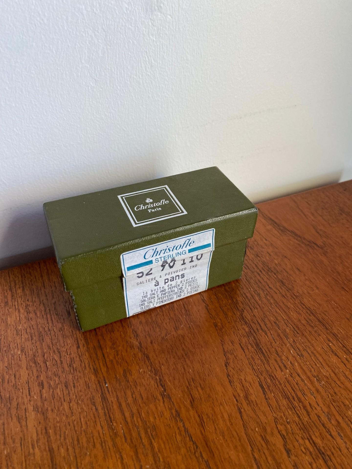 Christofle Sal y Pimienta Pequeña de Plata de Ley 925 en Caja Original clásico estadounidense en venta