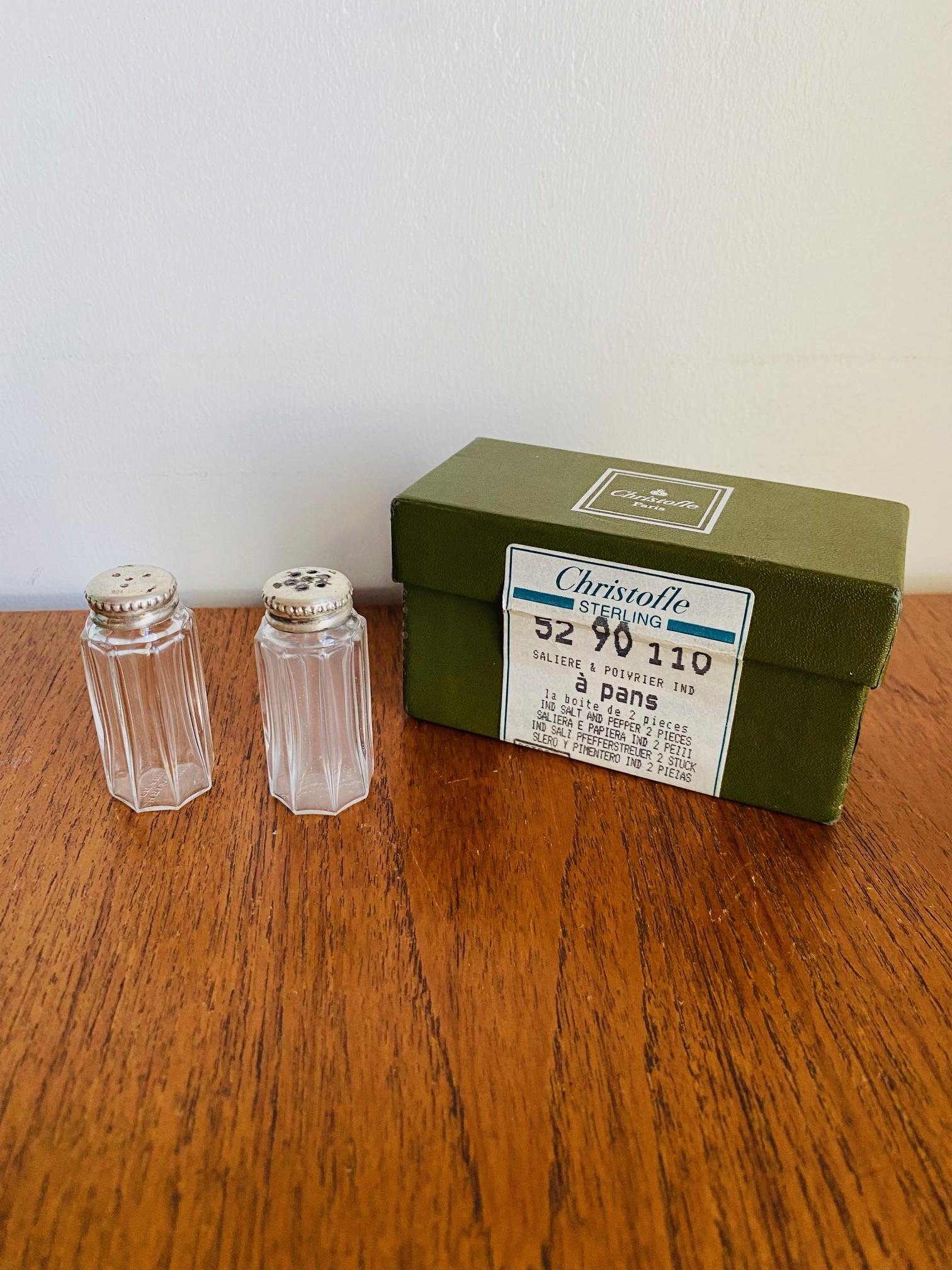 Christofle Sal y Pimienta Pequeña de Plata de Ley 925 en Caja Original en venta 1