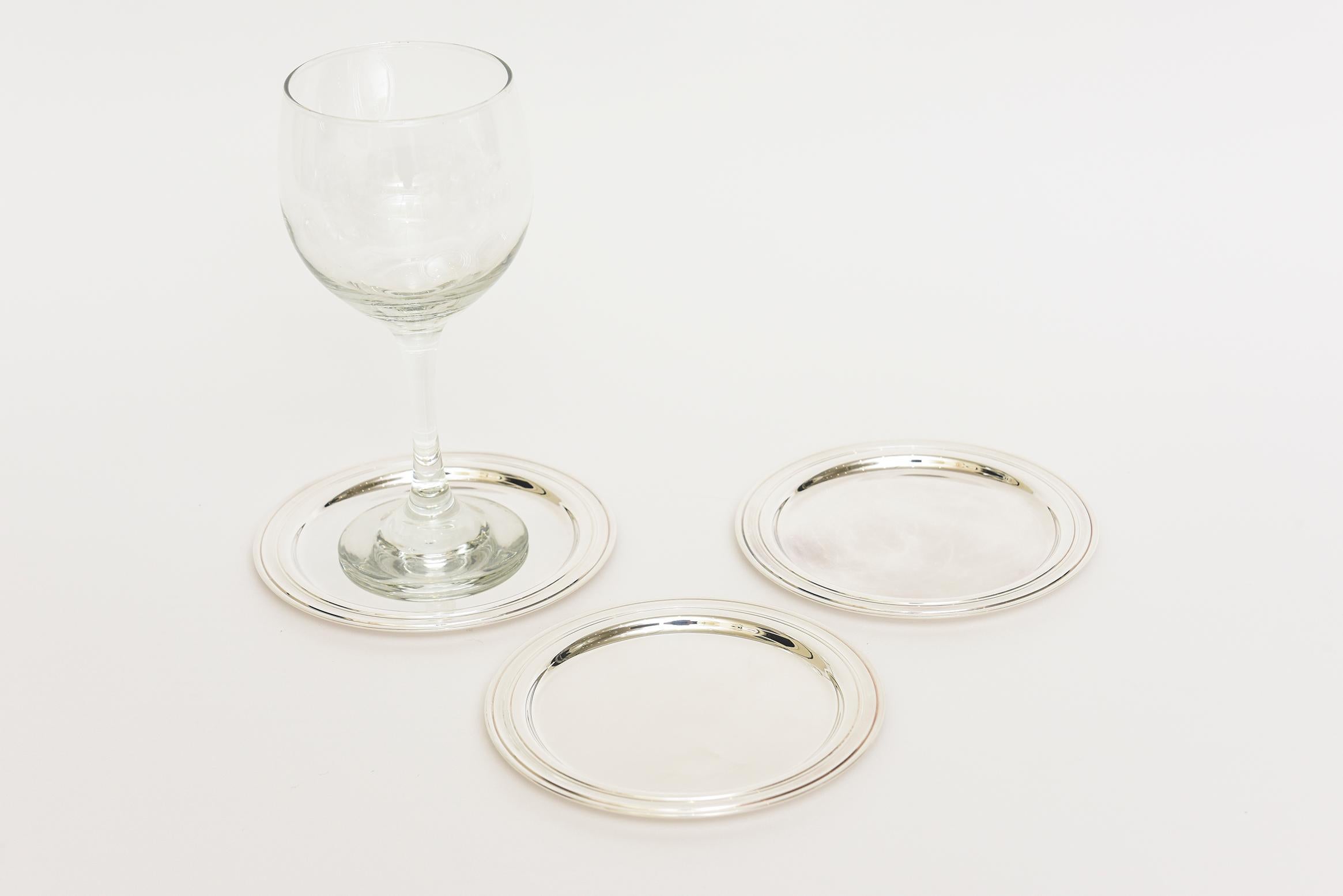 Christofle Vintage Silver-Plate Albi Coasters, Wine Coasters Set of 10 Barware  For Sale 5