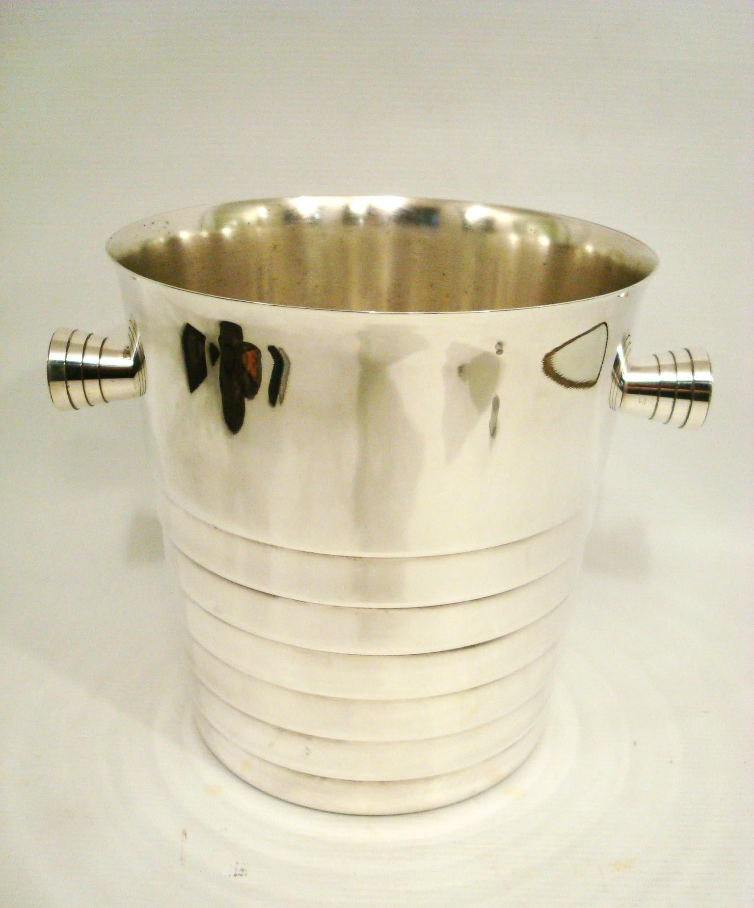 Christofle Art Deco Design Champagner, Weinkühler, Frankreich, 1980er Jahre (Französisch) im Angebot