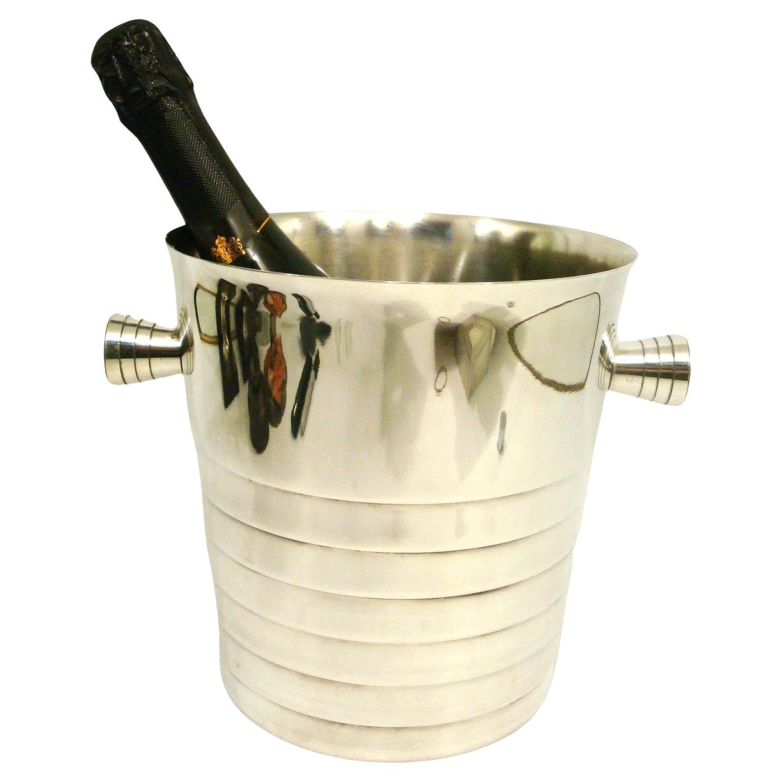 Christofle Art Deco Design Champagner, Weinkühler, Frankreich, 1980er Jahre