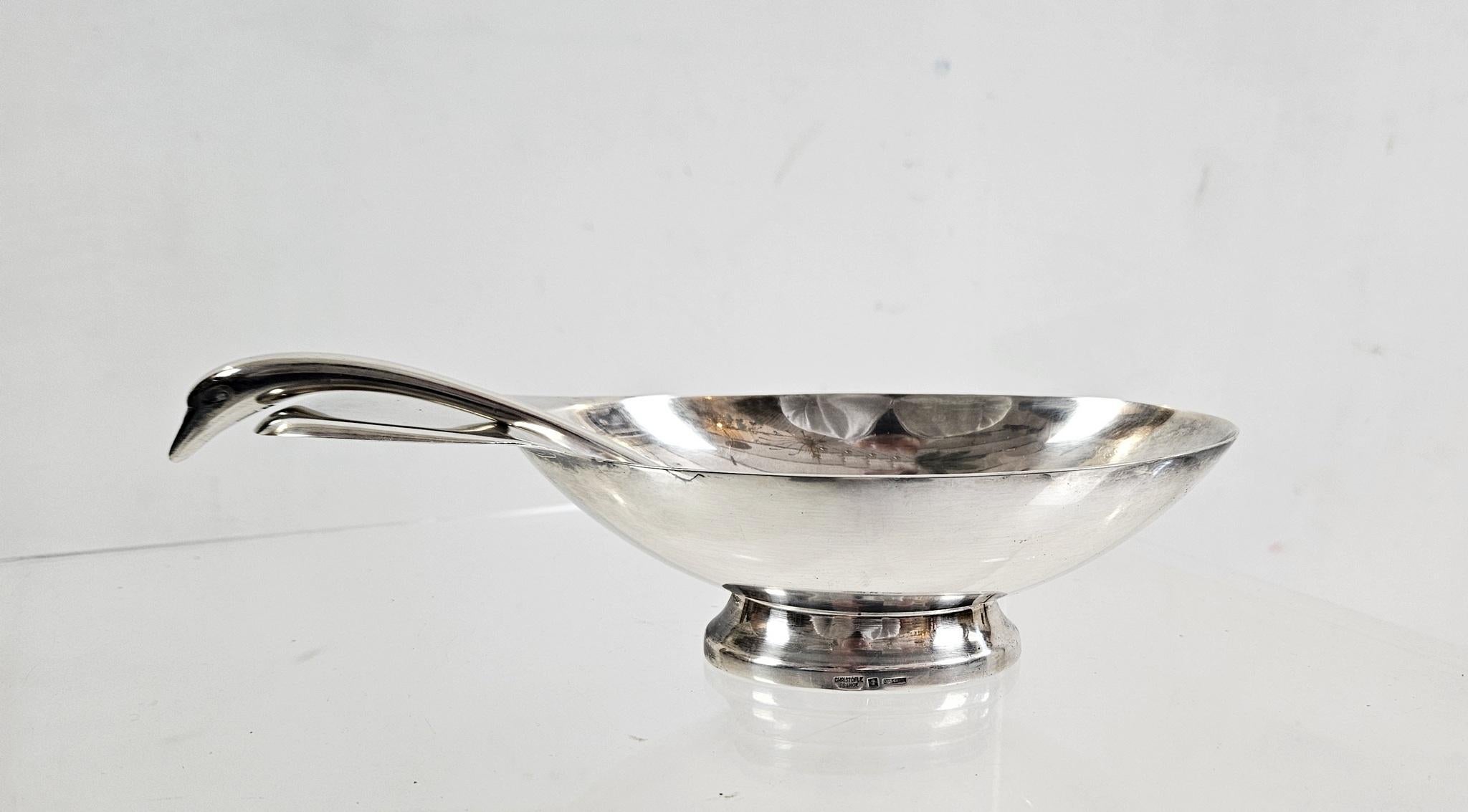 Christofle Art Deco Sauciere Schwan von Fjerdingstad (Art déco) im Angebot