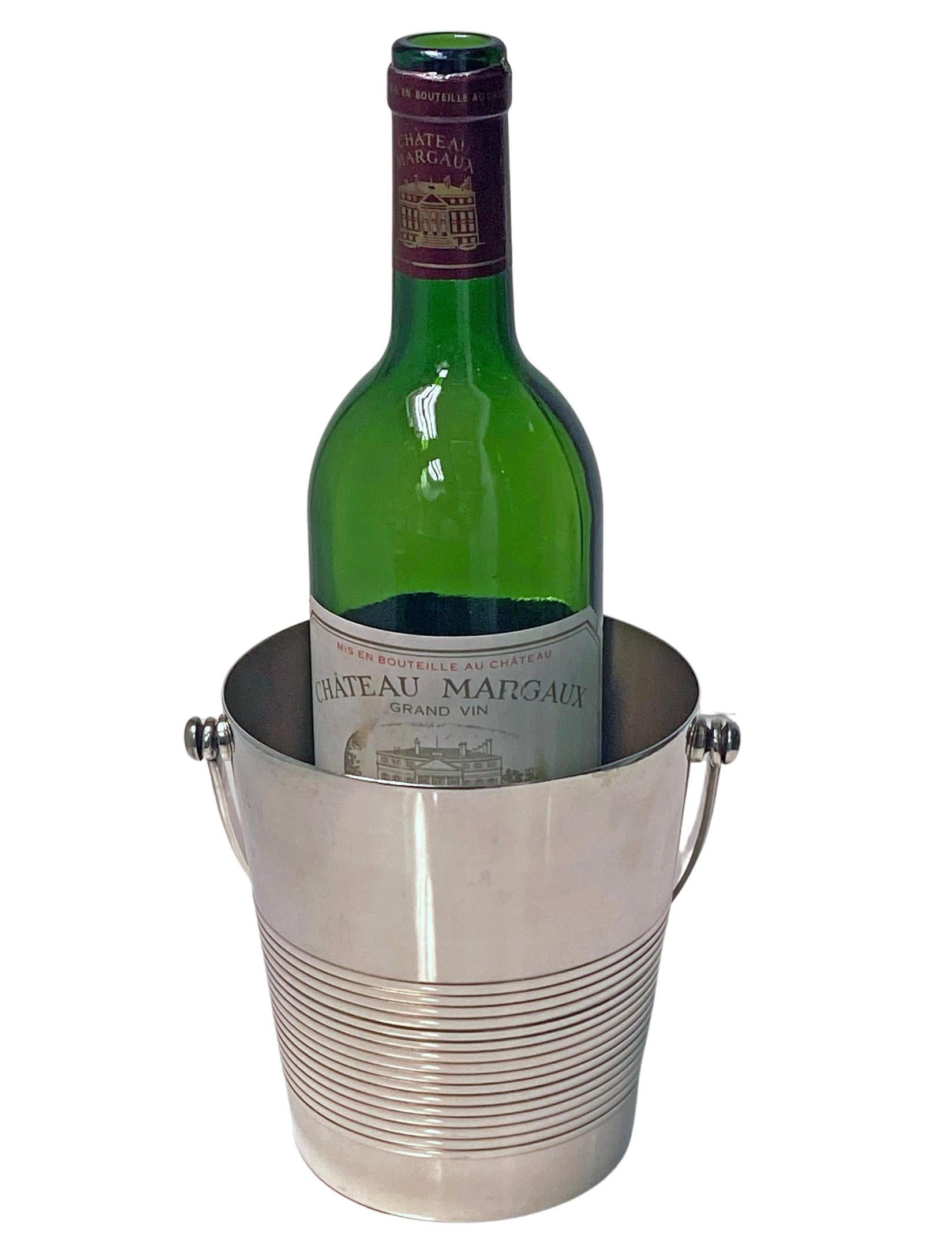 French Christofle Art Deco Silver Plate Wine Bucket Cooler, C.1930