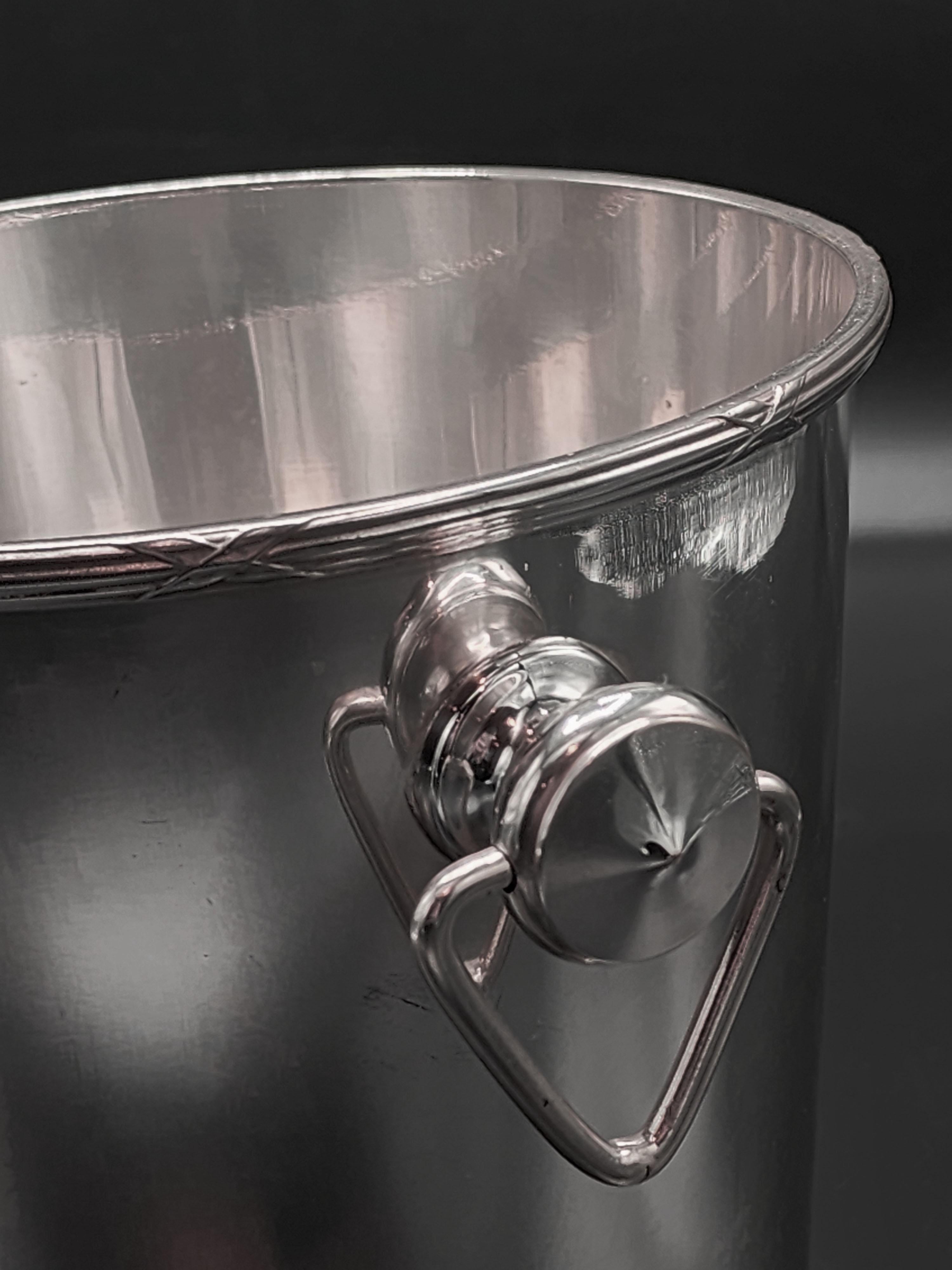 Christofle Art Deco versilberter Metall-Champagnerkübel (Handgefertigt) im Angebot
