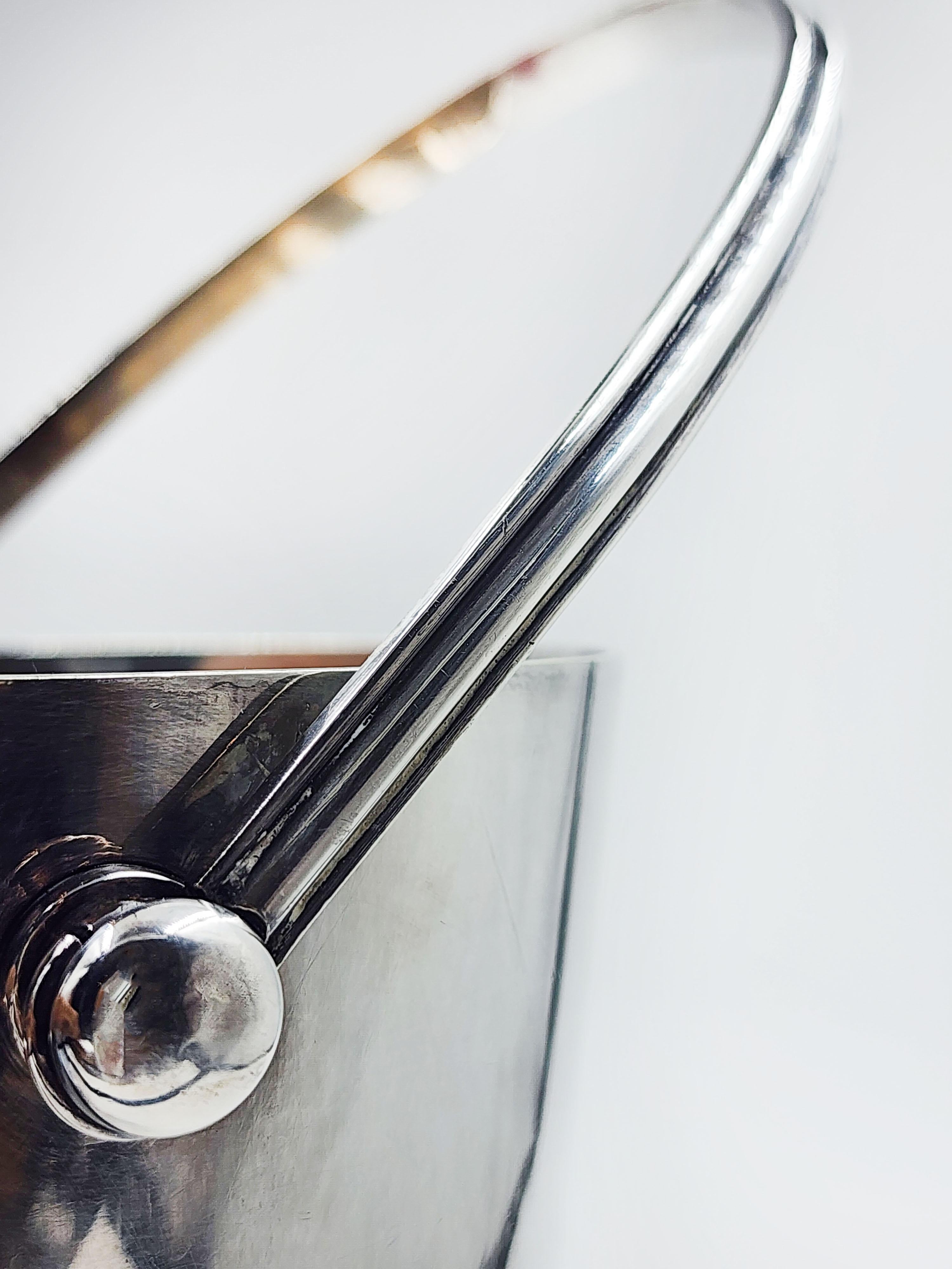 French Christofle Art Deco silver-plated metal ice bucket by Luc Lanel, 1930s