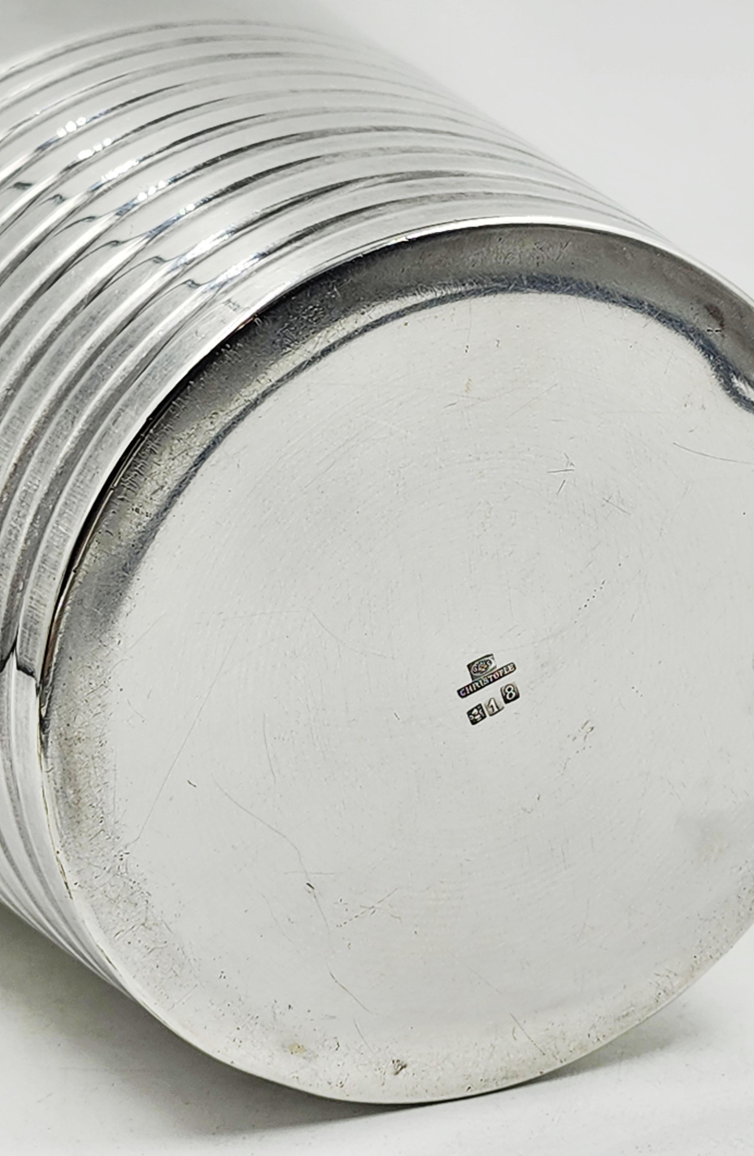 Hand-Crafted Christofle Art Deco silver-plated metal ice bucket by Luc Lanel, 1930s