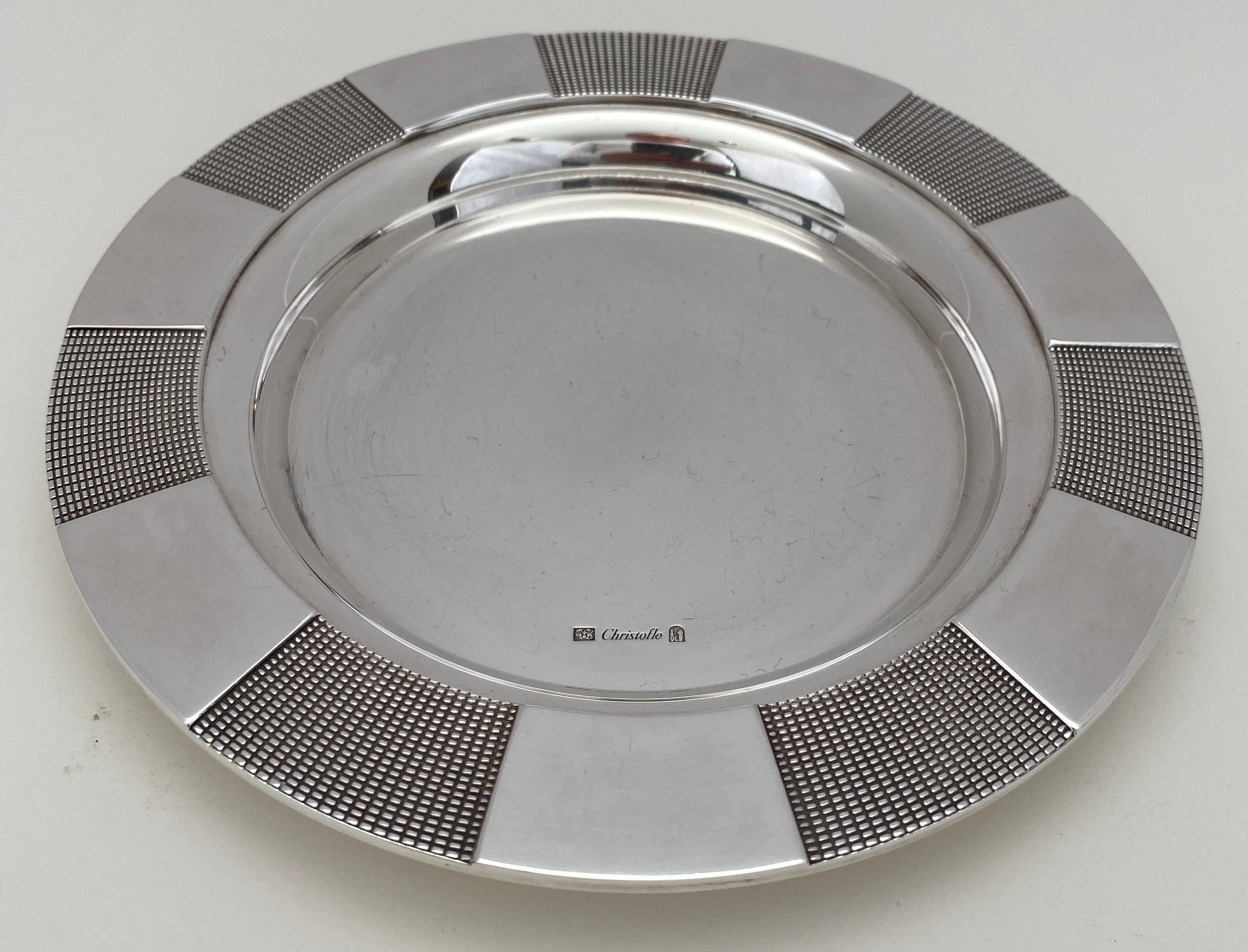 Christofle Art Deco Style Silver Plated Key Tray or Vide-Poche in Original Box In Good Condition For Sale In Miami, FL