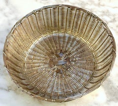 Christofle Attributed Silverplated Woven Wire Basket, France, 20th Century