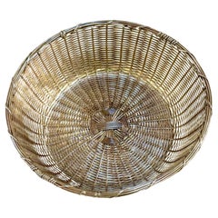 Christofle Attributed Silverplated Woven Wire Basket, France, 20th Century