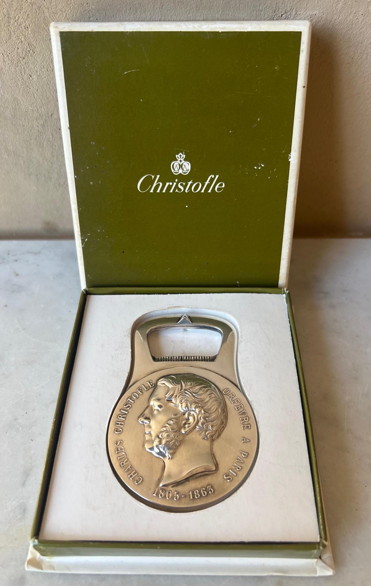 Placcato argento Apribottiglie Christofle, scatola originale, francese, c.C. 1975 in vendita