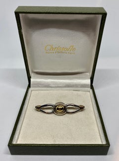 Christofle Brooch in 18 Karat Gold and Sterling Silver