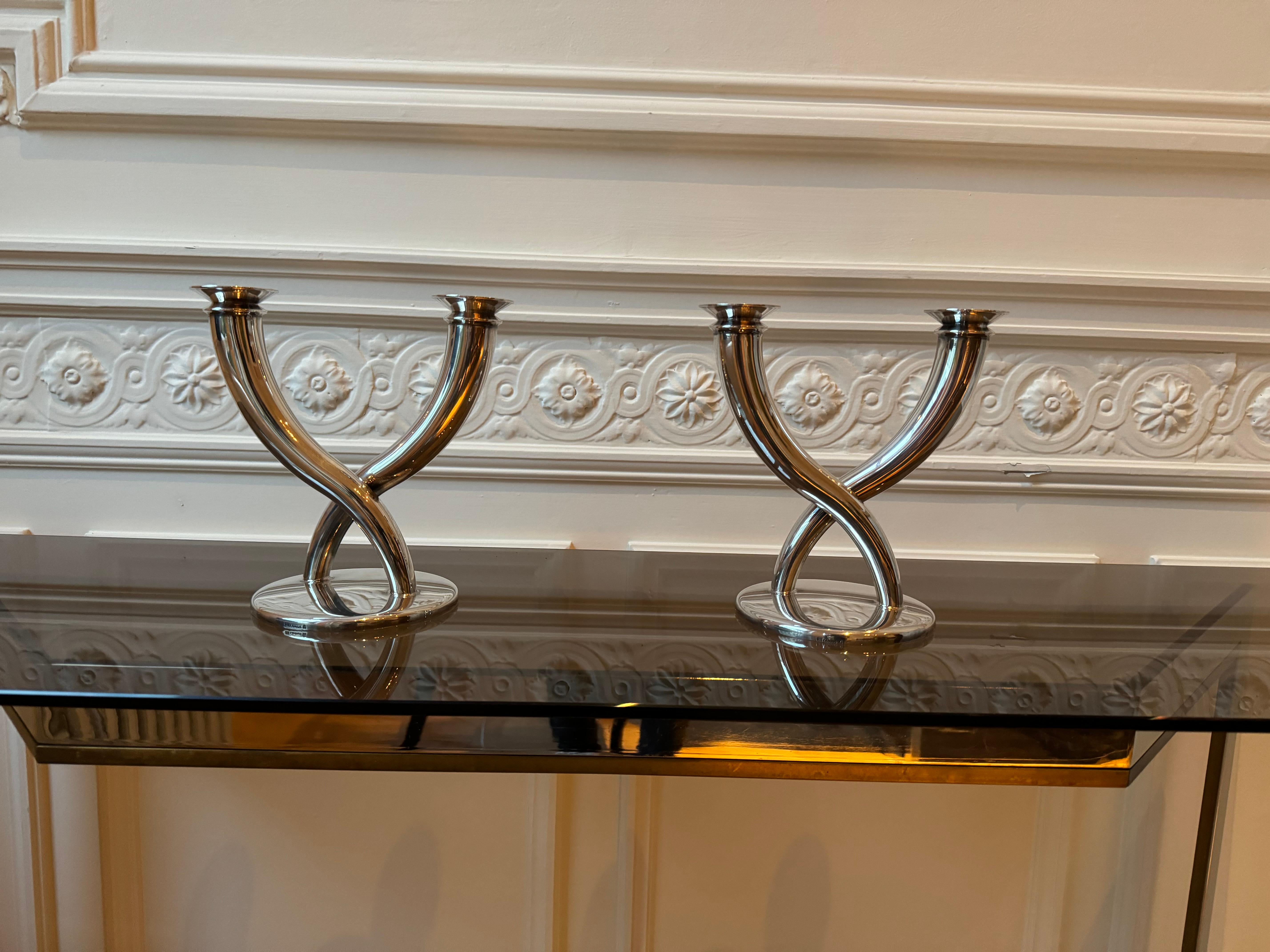 Christofle Candlesticks By Gio Ponti In Good Condition For Sale In Brussels , BE