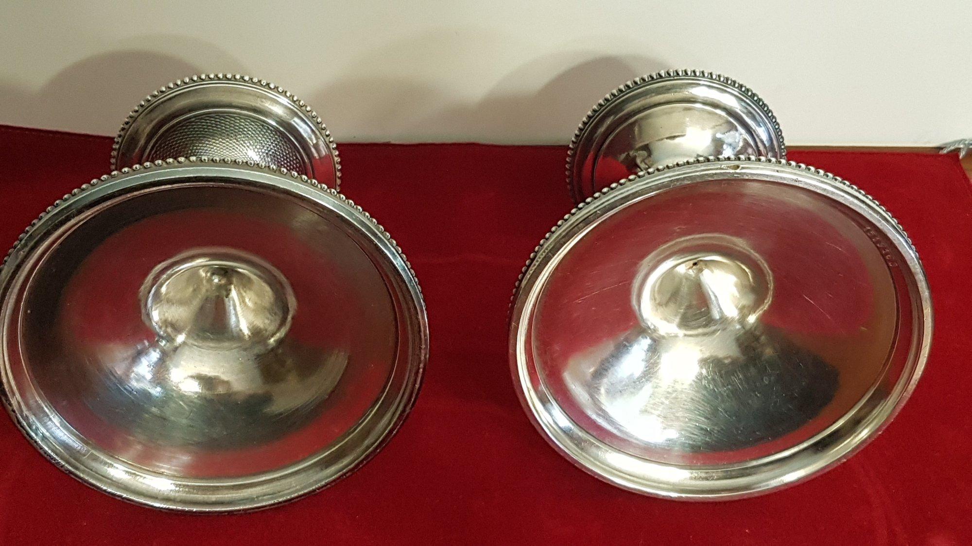 French Christofle Candlesticks, Silver-Plated For Sale