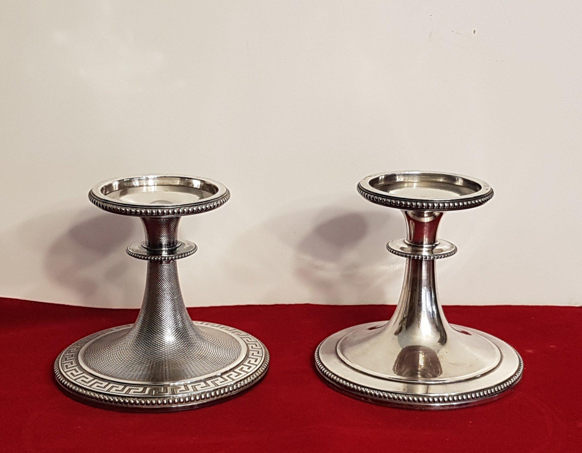 Mid-20th Century Christofle Candlesticks, Silver-Plated For Sale