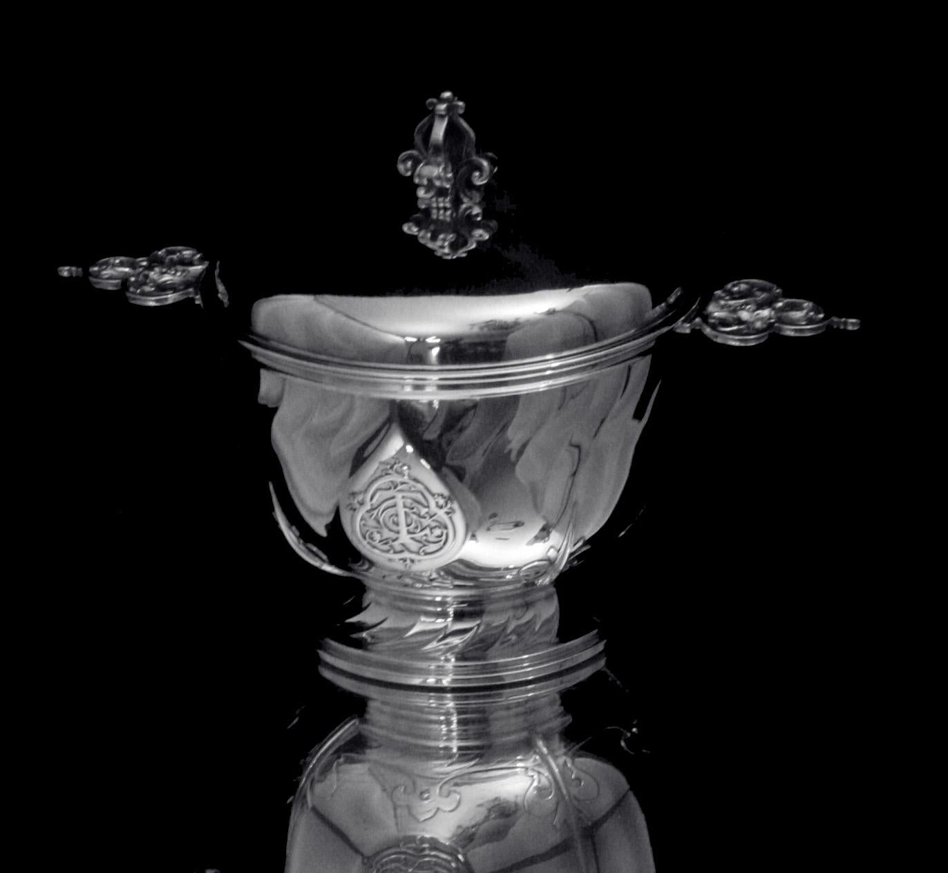 Argent sterling Christofle (Cardeilhac) - 10 pièces  Service à thé en argent sterling 950 - Modèle Renaissance en vente