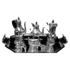 Christofle (Cardeilhac) - 10 pièces  Service à thé en argent sterling 950 - Modèle Renaissance