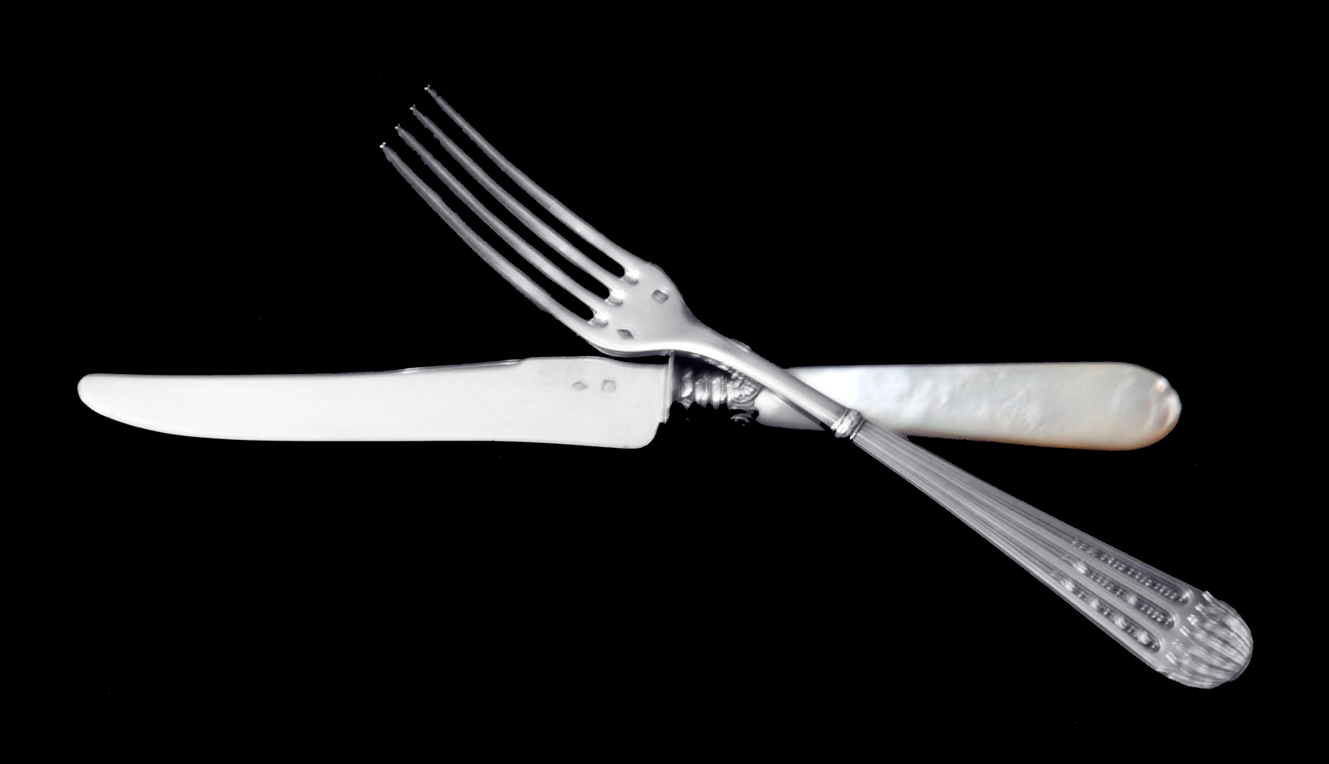 Argento 925 Christofle (Cardeilhac) - 121 pezzi. Antique French Sterling Silver Flatware Set! in vendita