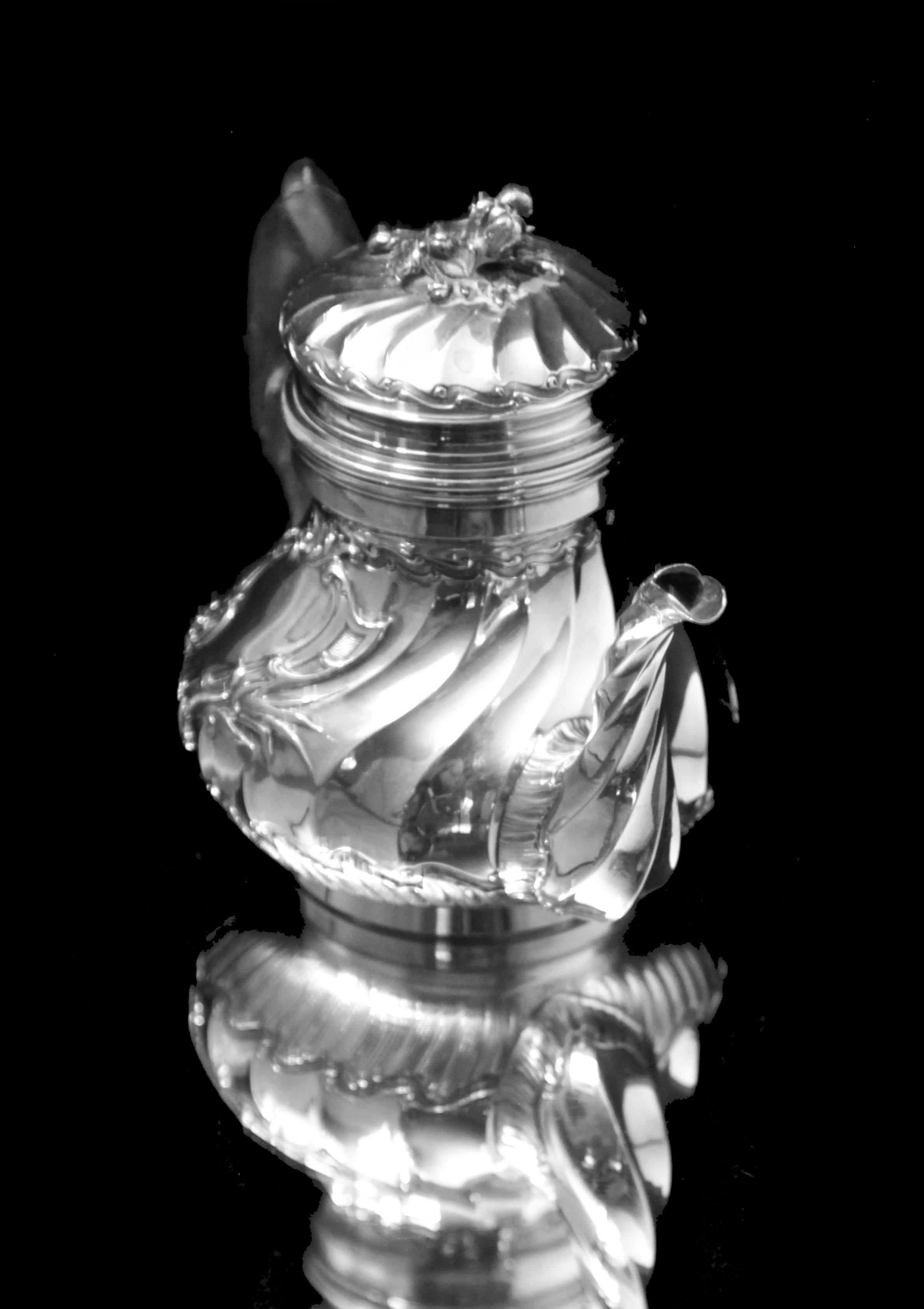 Christofle (Cardeilhac) - 4 uds. ¡Juego de Té Antiguo Francés de Plata de Ley + Bandeja ! en venta 7
