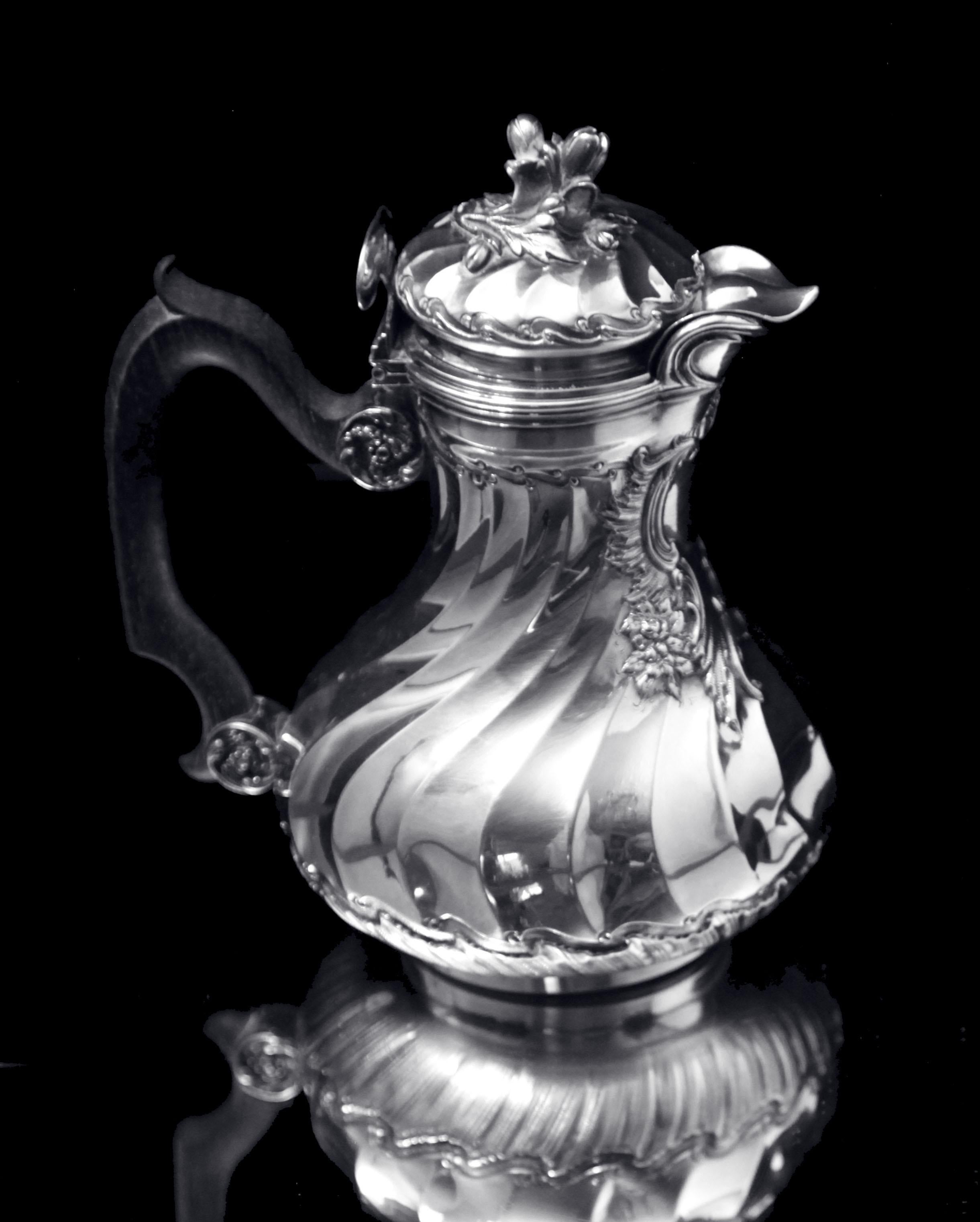 Christofle (Cardeilhac) - 4 uds. ¡Juego de Té Antiguo Francés de Plata de Ley + Bandeja ! siglo XIX en venta