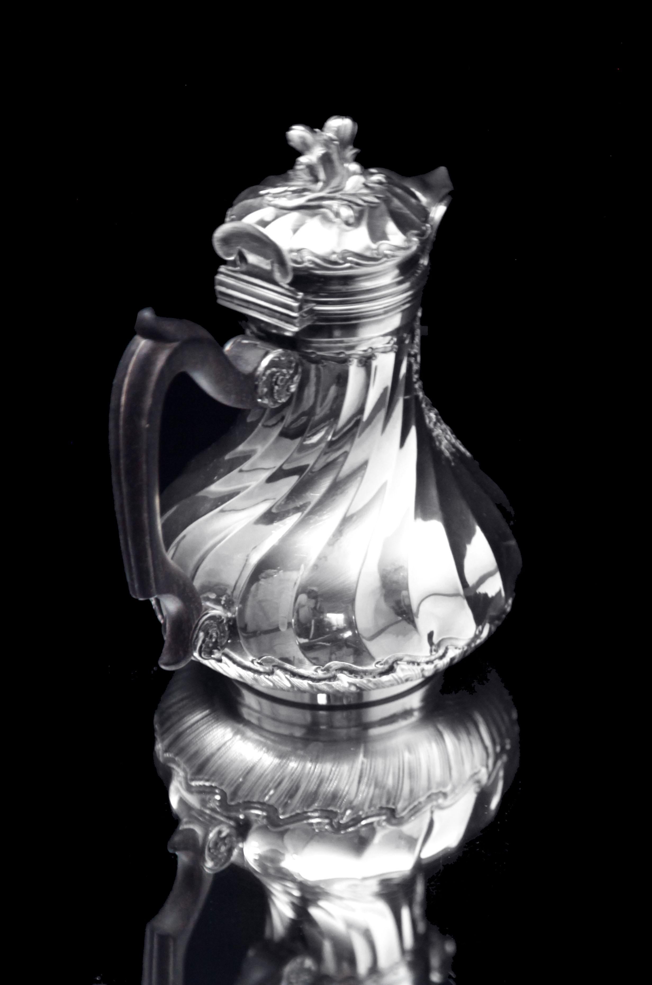 Christofle (Cardeilhac) - 4 uds. ¡Juego de Té Antiguo Francés de Plata de Ley + Bandeja ! en venta 1